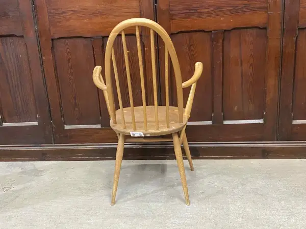 クエーカーアームチェア｜ブナ・エルム材・1960年代 ハイバック肘掛け付き ERCOL（アーコール） 4
