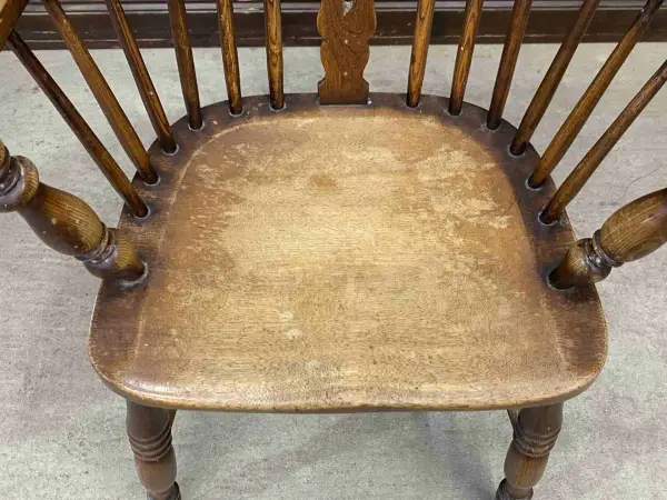 ダブルボウバックアームチェア｜エルム材・1830年代 ジョージアン 6