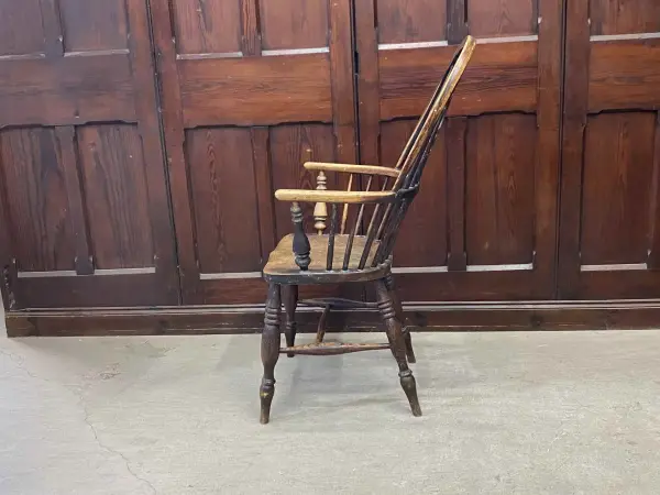 ダブルボウバックアームチェア｜エルム材・1830年代 ジョージアン 3