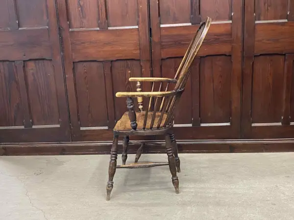 ダブルボウバックアームチェア｜エルム材・1830年代 ジョージアン 3