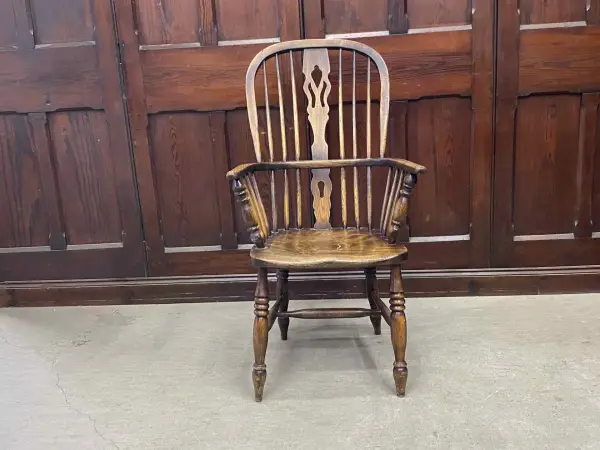 ダブルボウバックアームチェア｜エルム材・1830年代 ジョージアン 2